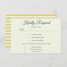 Bold Citrus Yellow Green Elegant Chic Wedding RSVP Karte