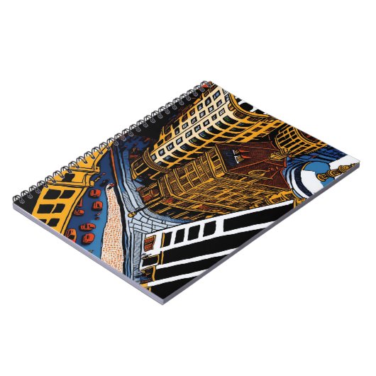 Bold Cityscape Illustration Notebook Notizblock (Linke Seite)