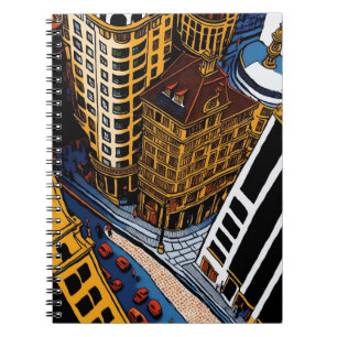 Bold Cityscape Illustration Notebook Notizblock