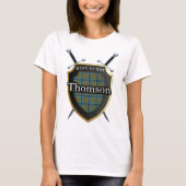 Bold Clan Thomson Tartan Scottish Shield T-Shirt (Vorderseite)