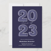 Bold Class of 2023 script blue Fotos Abschluss Einladung (Vorderseite)
