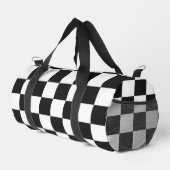 Bold Classic Retro Black and White Checkered Duffle Bag (Rechte Ecke)
