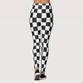 Bold Classic Retro Black and White Checkered  Leggings (Rückseite)