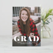 Bold Classic Typografy Foto Abschluss Einladung (Stehend Vorderseite)