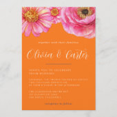 Bold Color Floral Wedding Invitation Einladung (Vorderseite)