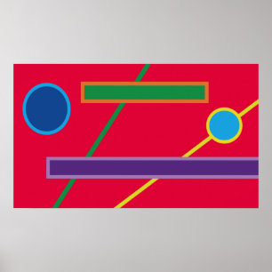 Bold Color Geometrie Art Print on Archival Paper Poster