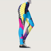 Bold Colorful Abstract Floral Pattern Leggings (Rechts)
