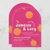 Bold, colorful citrus wedding invitation einladung (Vorne/Hinten)