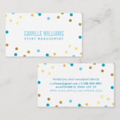 BOLD COLORFUL Konfetti cool goldblau türkis Visitenkarte (Vorne/Hinten)