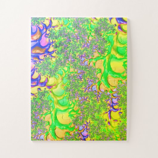 Bold Colorful Psychedelic Funky Acid Trip Fraktal Puzzle (Vertikal)