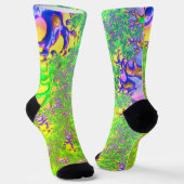 Bold Colorful Psychedelic Funky Acid Trip Fraktal Socken (Gewinkelt)