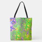 Bold Colorful Psychedelic Funky Acid Trip Fraktal Tasche (Vorderseite)