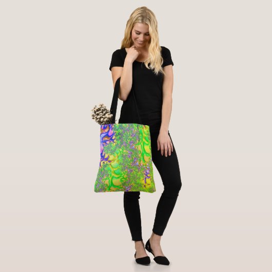 Bold Colorful Psychedelic Funky Acid Trip Fraktal Tasche (Am Model)