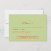 Bold Colorful Retro Funky Modern Bright Wedding RSVP Karte (Vorderseite)
