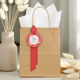 Bold Colorful Stripes and Hearts Valentine's Day Geschenkanhänger