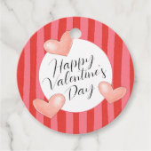 Bold Colorful Stripes and Hearts Valentine's Day Geschenkanhänger (Vorderseite)