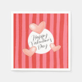 Bold Colorful Stripes and Hearts Valentine's Day Serviette (Vorderseite)