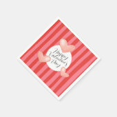 Bold Colorful Stripes and Hearts Valentine's Day Serviette (Ecke)