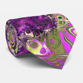 Bold Colorful Trippy Groovy Funky Fraktal Art Krawatte (Gerollt)