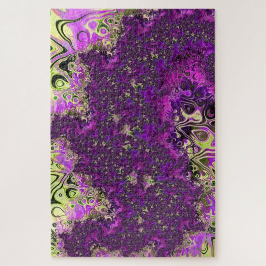 Bold Colorful Trippy Groovy Funky Fraktal Art Puzzle (Vertikal)