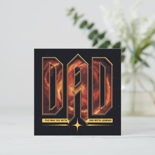 Bold Colorful 'VATER' Vathers Day Card Einladung (Stehend Vorderseite)