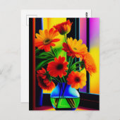 Bold Colors Artistic Floral Bouquet Postkarte (Vorne/Hinten)