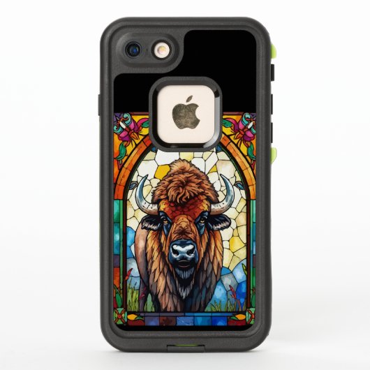 Bold Colors Bison Buffalo Cottagecore Rustic Print (Rückseite)