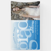 Bold ConGRADulationen Blue Ombre Foto Abschluss Banner (Vertikal)