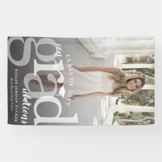 Bold ConGRADulations Foto Abschluss Banner (Horizontal)