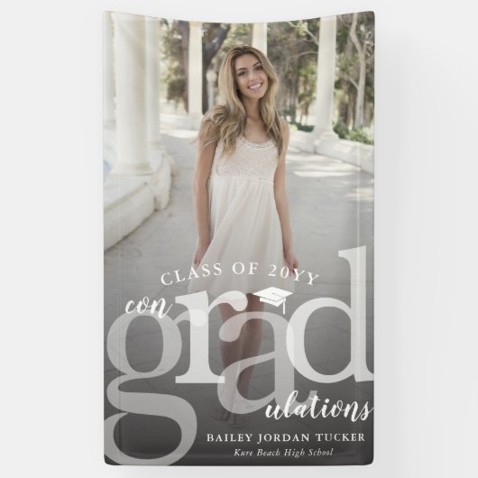 Bold ConGRADulations Foto Abschluss Banner (Vertikal)