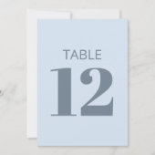 Bold Cool Soft Light Blue Modern Table Number Sign Einladung (Vorderseite)