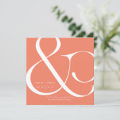 BOLD Coral Ampersand Save the Date Einladung (Stehend Vorderseite)