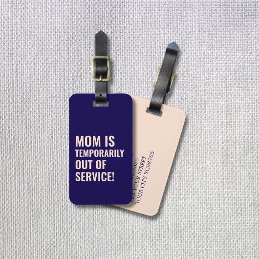 Bold Coral Dark Blue Mama Gift Gepäckanhänger