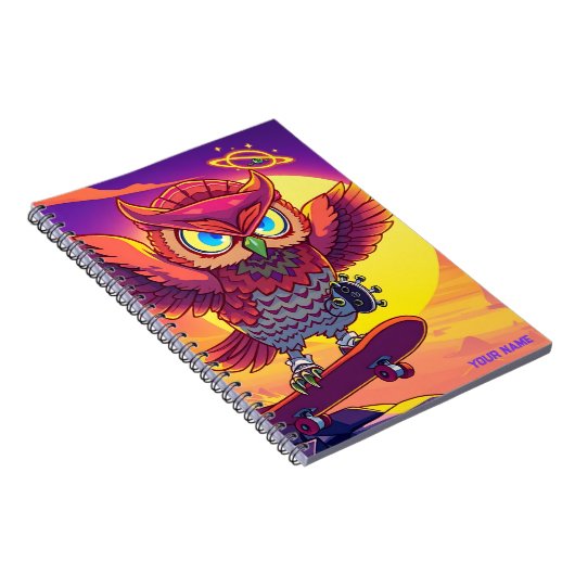 🦉 Bold Cosmic Owl – Unleash Your Main Energy Notizblock (Rechte Seite)