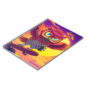 🦉 Bold Cosmic Owl – Unleash Your Main Energy Notizblock (Linke Seite)