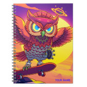 🦉 Bold Cosmic Owl – Unleash Your Main Energy Notizblock (Vorderseite)