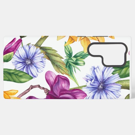 Bold country flower pattern - large samsung galaxy hülle (Rückseite (Horizontal))