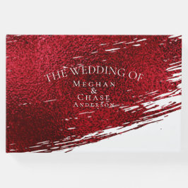 Bold Crimson Brush Stroke Gästebuch