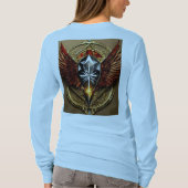 Bold Crystal Eagle Emblem T - Shirt: Embrace Fearl T-Shirt (Rückseite)