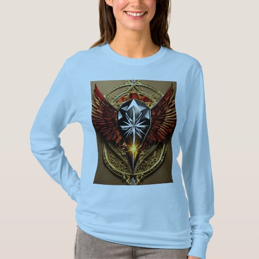 Bold Crystal Eagle Emblem T - Shirt: Embrace Fearl T-Shirt (Vorderseite)