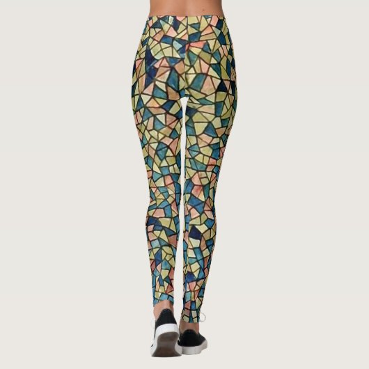 Bold Cubism Style Print Leggings (Rückseite)