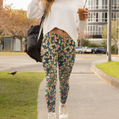 Bold Cubism Style Print Leggings