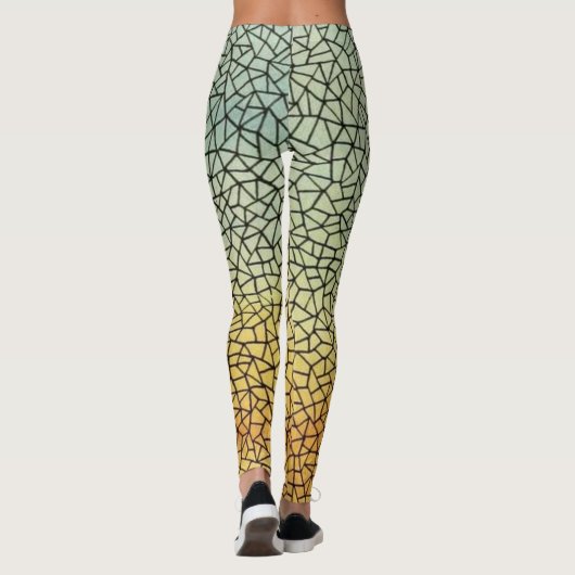 Bold Cubism Style Print Leggings (Rückseite)