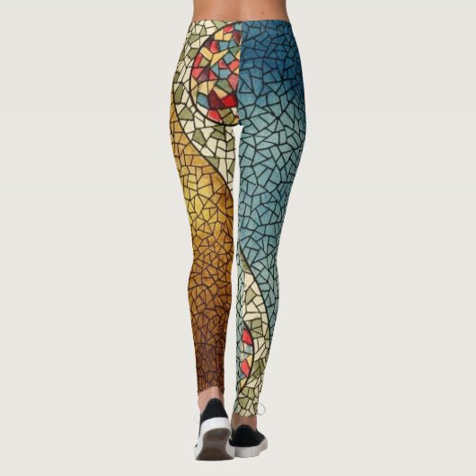 Bold Cubism Style Print Leggings (Rückseite)