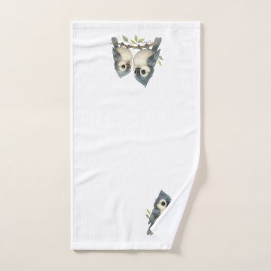 Bold Curious Titmouse Badhandtuch Set (Handtuch)