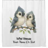 Bold Curious Titmouse Duschvorhang (Vorderseite)