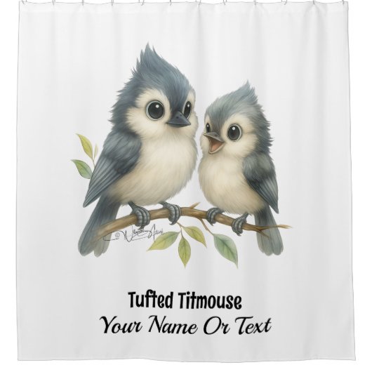 Bold Curious Titmouse Duschvorhang (Vorderseite)