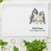 Bold Curious Titmouse Geschirrtuch (Gefaltet)