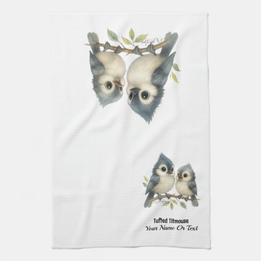 Bold Curious Titmouse Geschirrtuch (Vertikal)