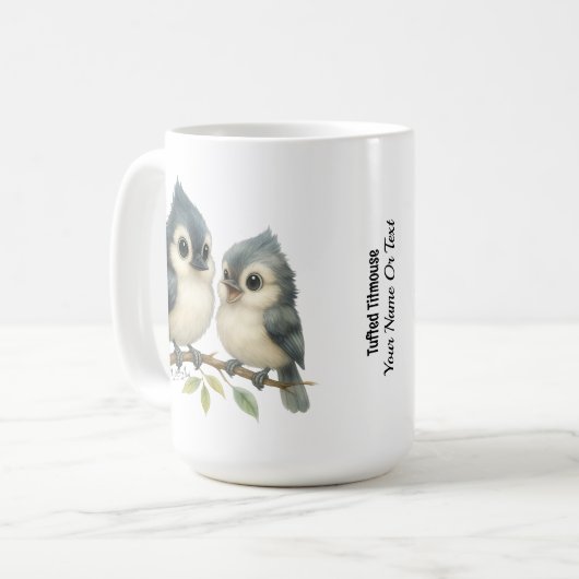Bold Curious Titmouse Kaffeetasse (Vorderseite Links)